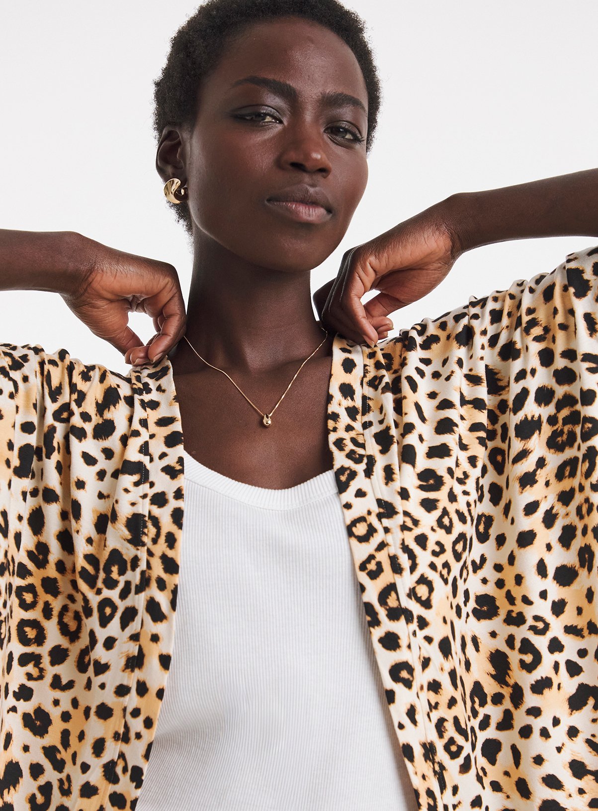 JD WILLIAMS Short Sleeve Leopard Print Cardigan 20 - Image 4 thumbnail